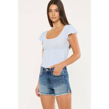 High Rise Medium Wash Jean Shorts