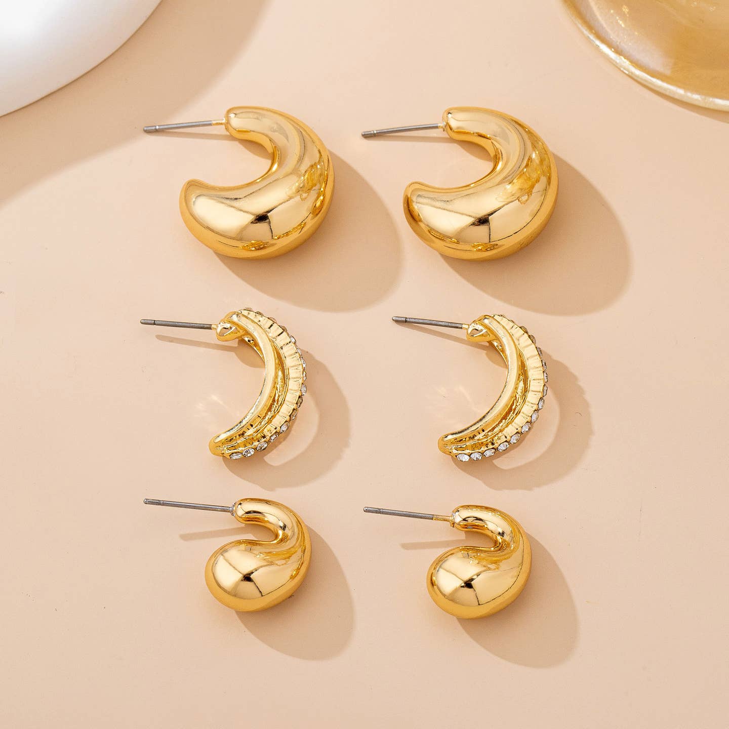 Chunky Hoop Trio Earring Set