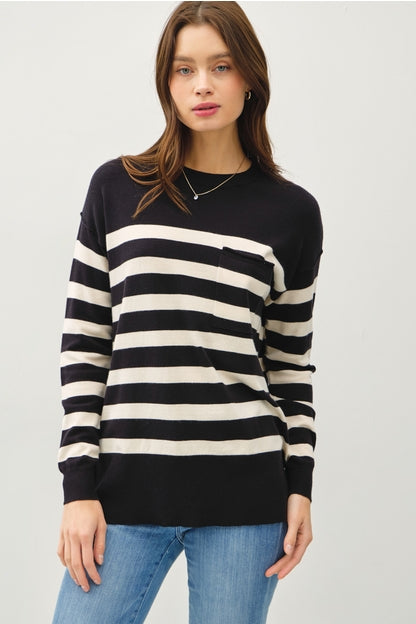 Stripe Pocket Sweater