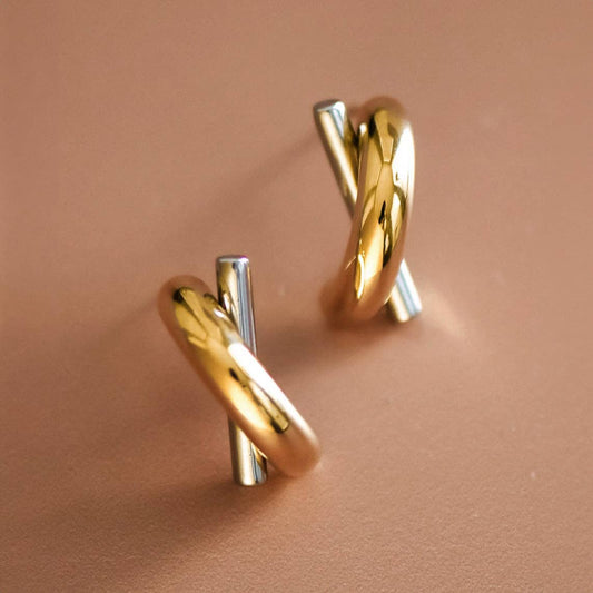 Two Tone Stud Earrings