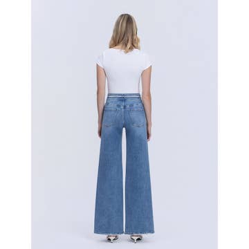 High Rise Drawstring Wide Jeans