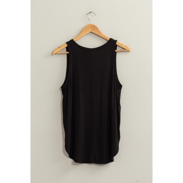 Black V-neck Tank