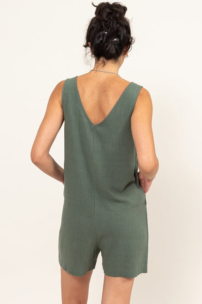 Grey Green Romper