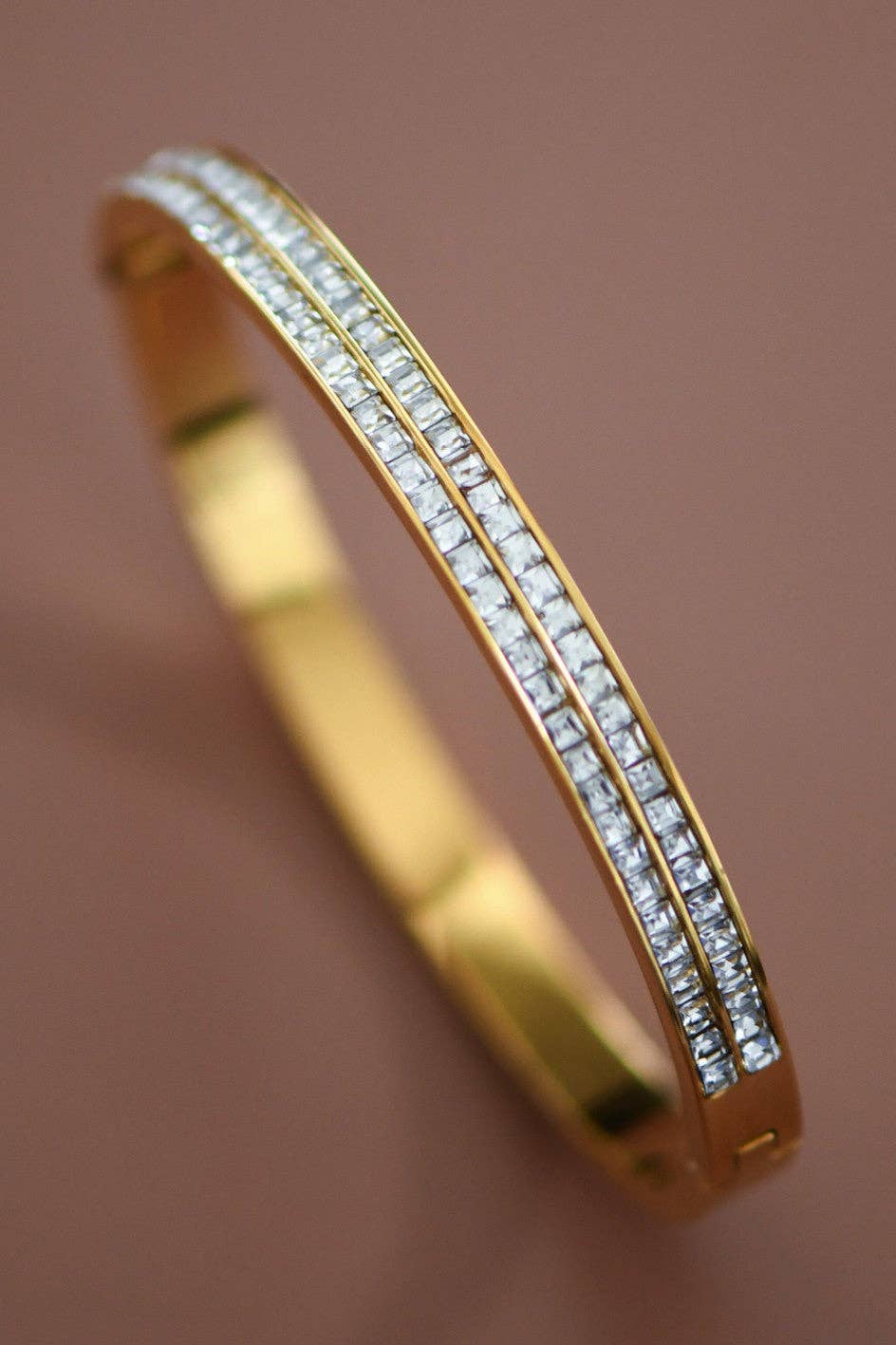 Rhinestone 18K Gold Waterproof Bangle