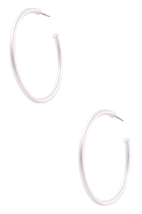 Matte Silver Open Hoops