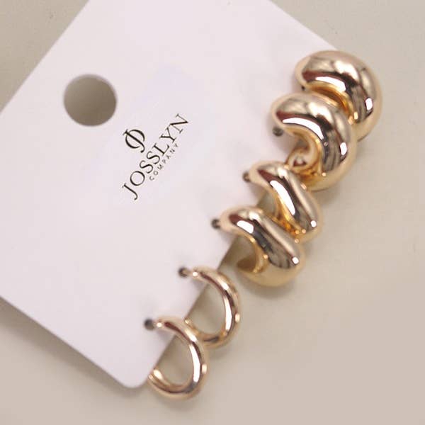 Bubble Hoop Huggie Earrings Trio