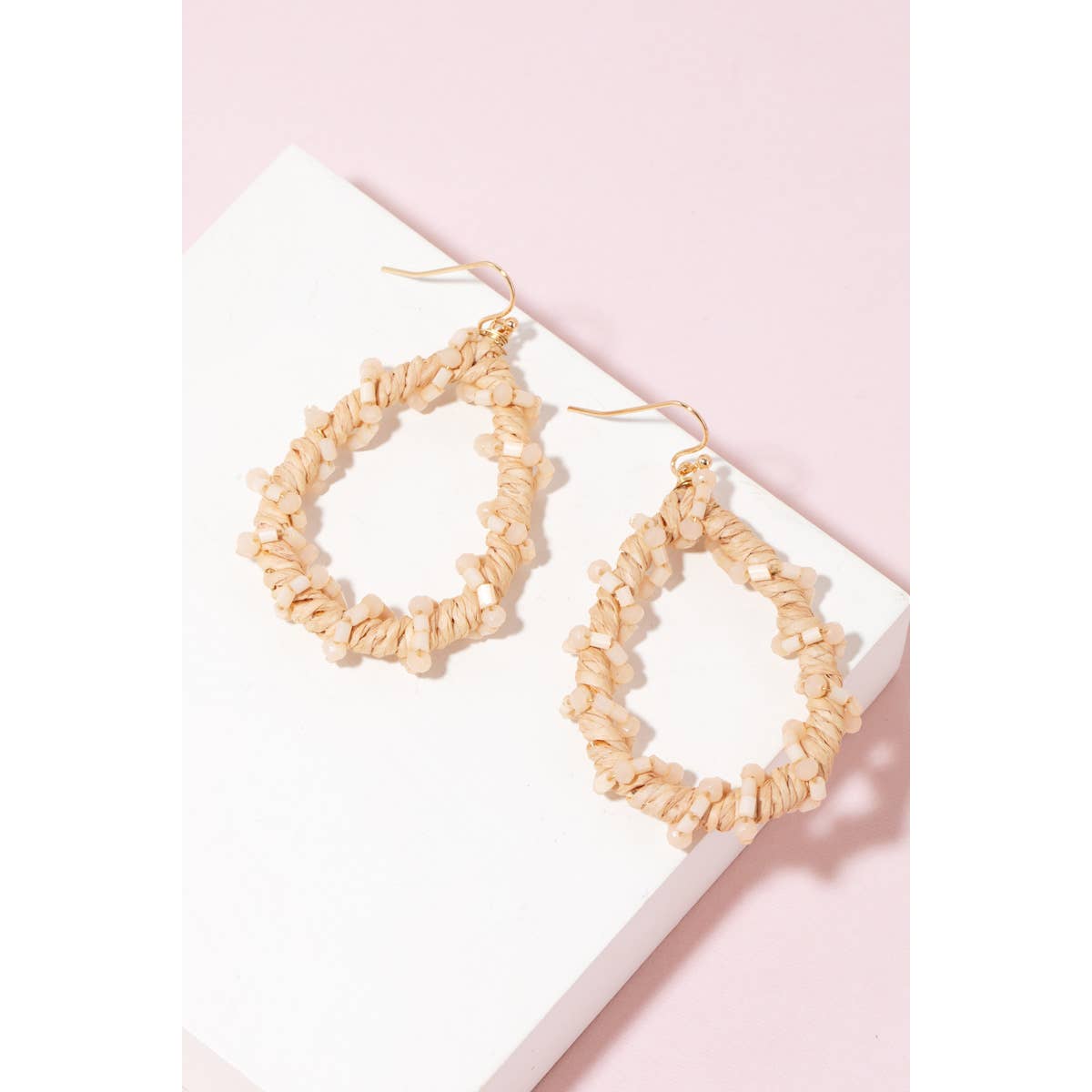 Raffia & Bead Earrings