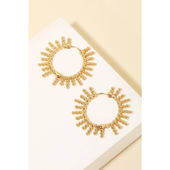 Circle Sun Burst Hoops