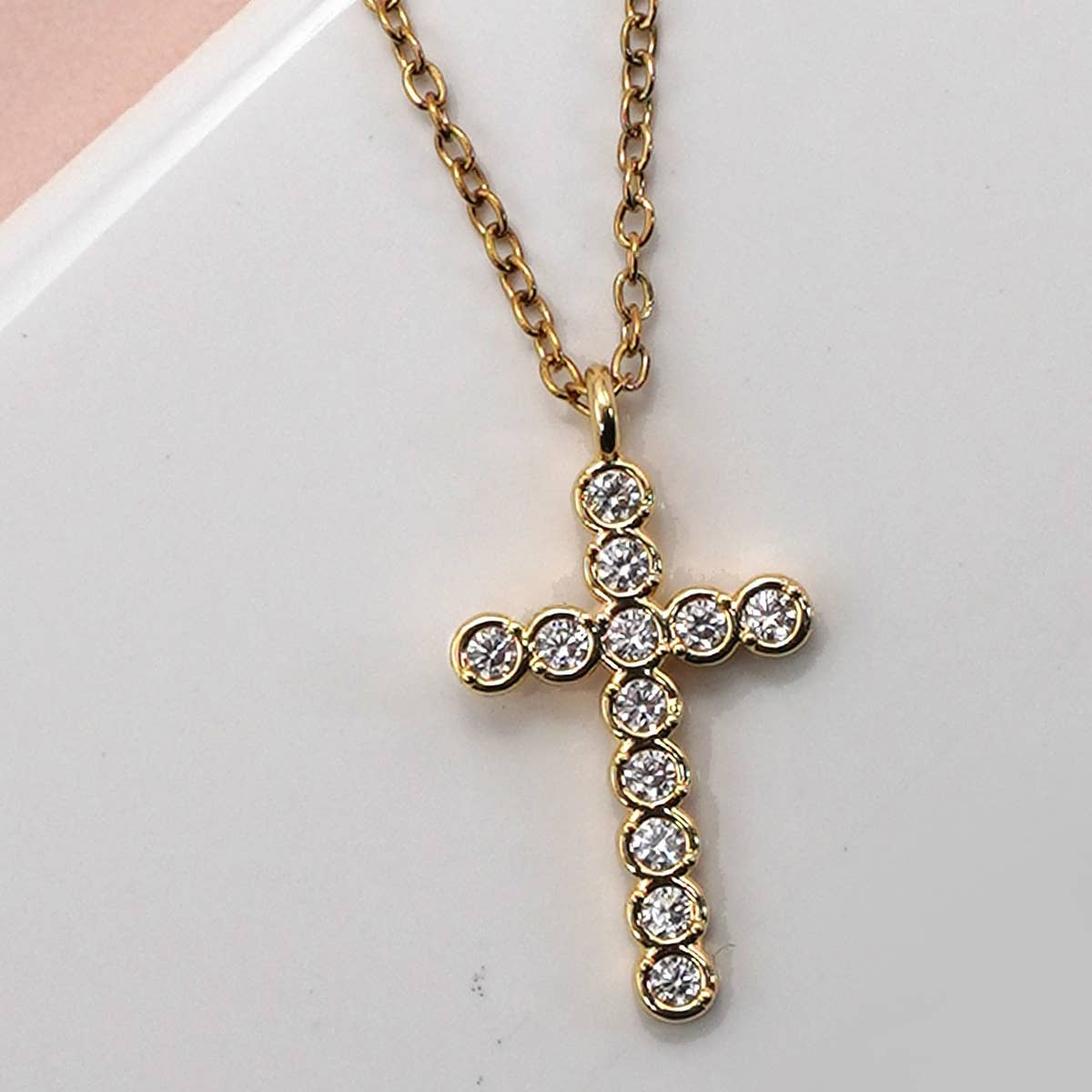 18K Tarnish Free Cross Necklace