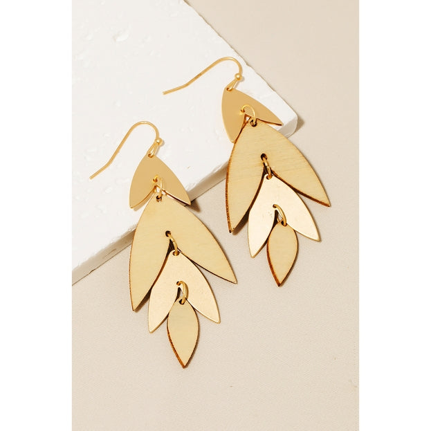 Wooden Leaf Earrings