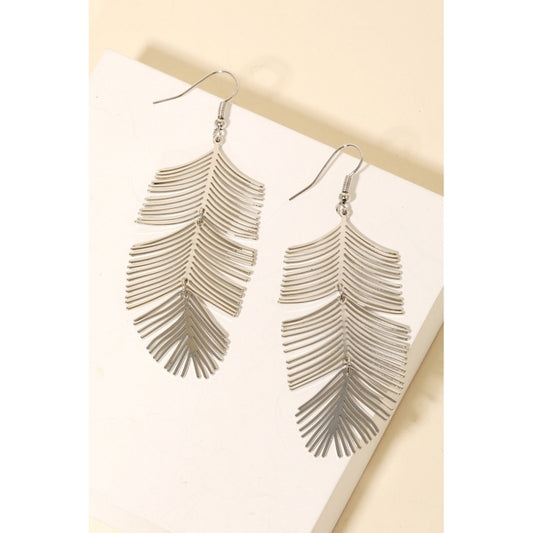 Silver Pine Leaf Earrings