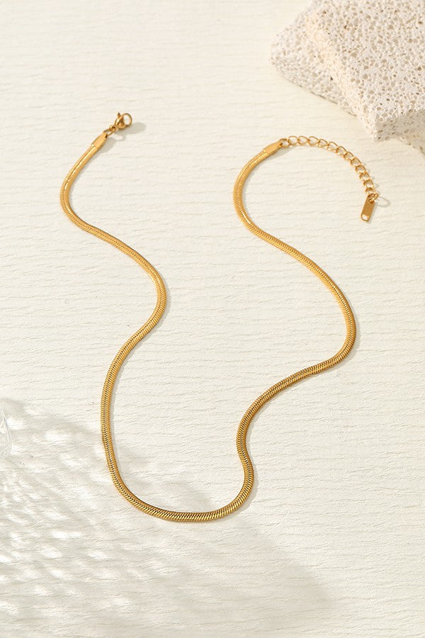 Herringbone Waterproof Tarnish Free Necklace