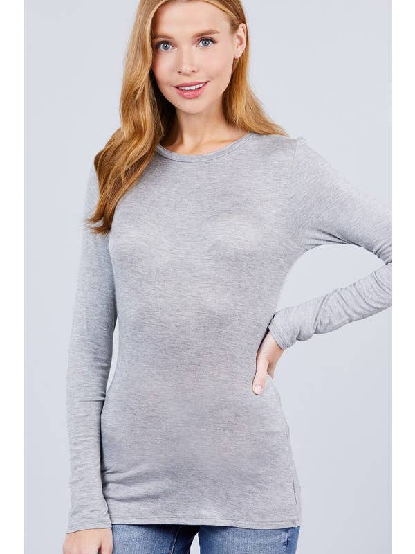 Heather Grey Basic Long Sleeve