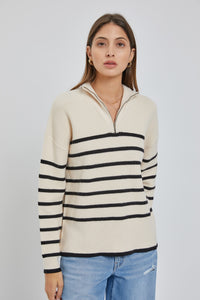 Stripe Zip Sweater