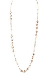 Metal Coin Bead Long Necklace