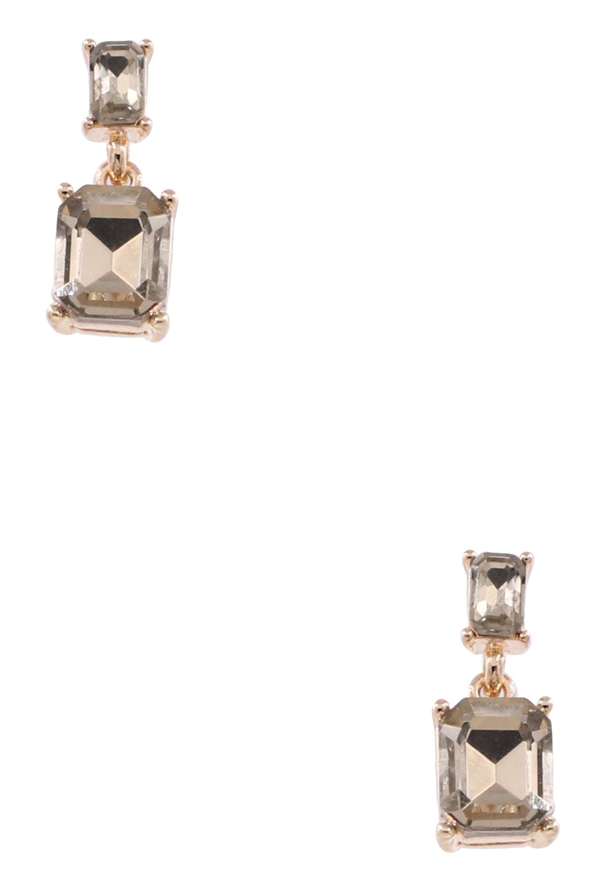 Topaz Jewel Rectangular Drop Earrings