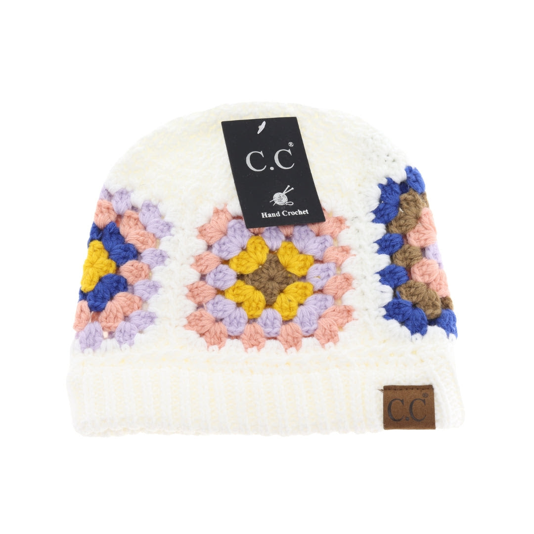 C.C Multi Crochet Beanie(White)