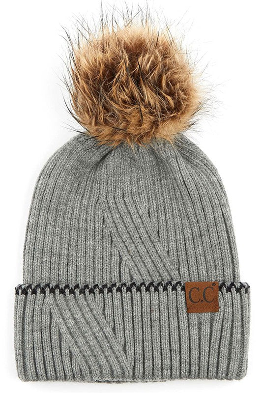 C.C Stitch Beanie (Grey)