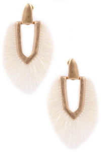 Fringe Drop Earrings (Cream)