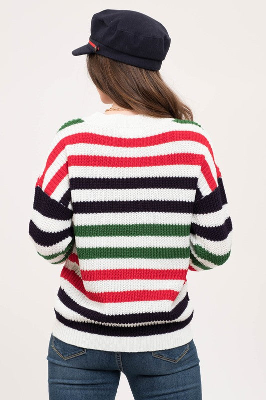 Ivory Multi Stripe Sweater