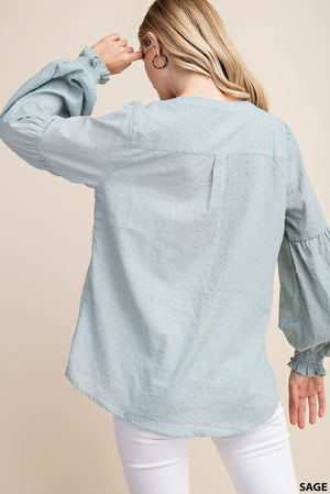 Sage Swiss Dot Top