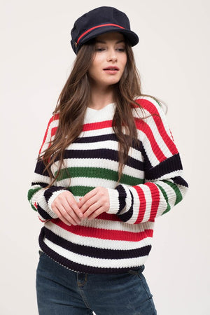 Ivory Multi Stripe Sweater