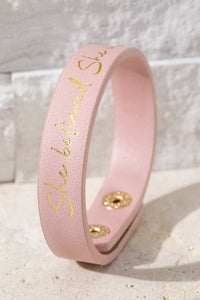 She Believed Bracelet (Pink)