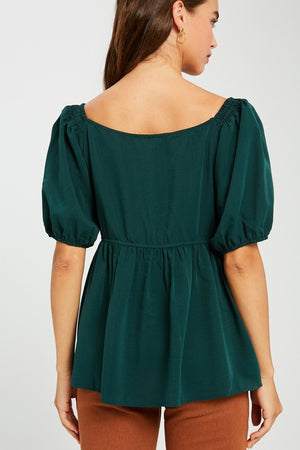 Hunter Green Smock Top