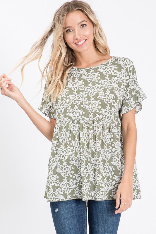 Sage Babydoll Top