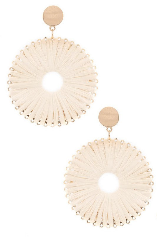 Raffia Disc Earrings