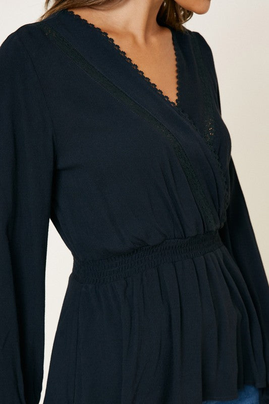 Black Peplum Top
