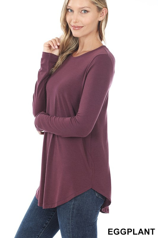 Eggplant Round Hem Top