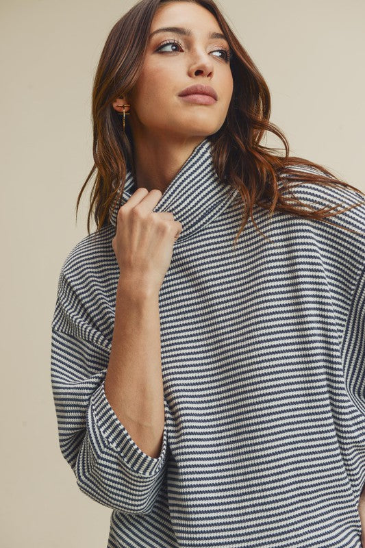 Charcoal Stripe Sweater - T836