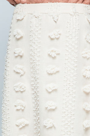 Natural Swiss Dot Midi Skirt