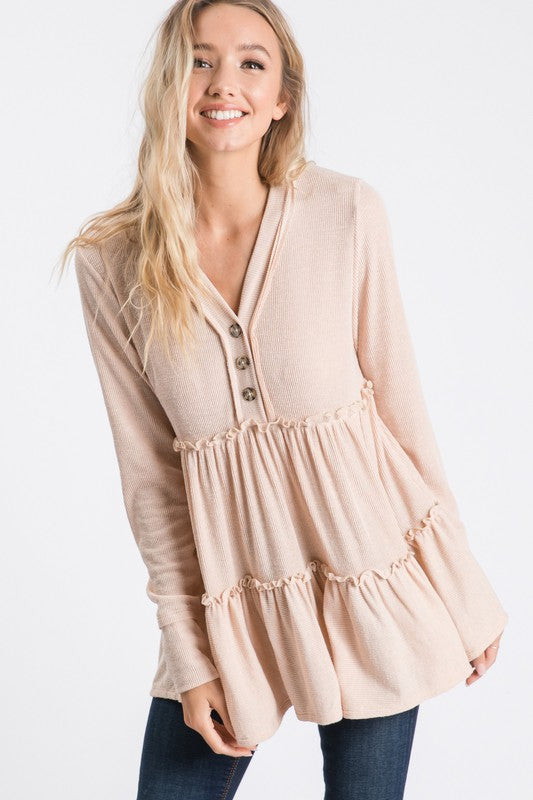 Babydoll Tunic Top (Taupe)