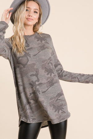 Camo Long Sleeve Top