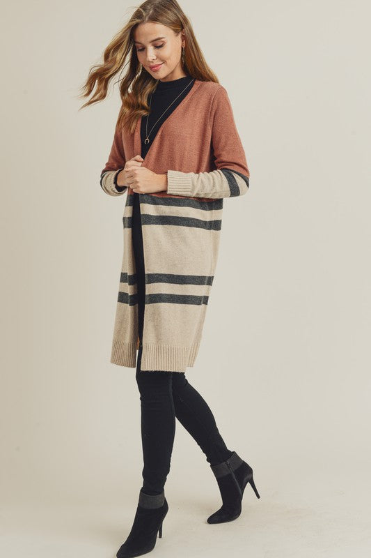 Rust Block Cardigan