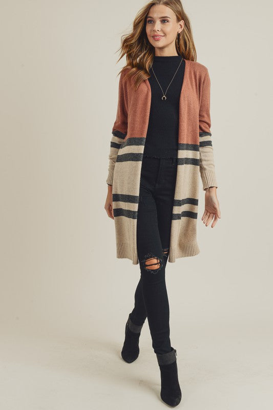 Rust Block Cardigan