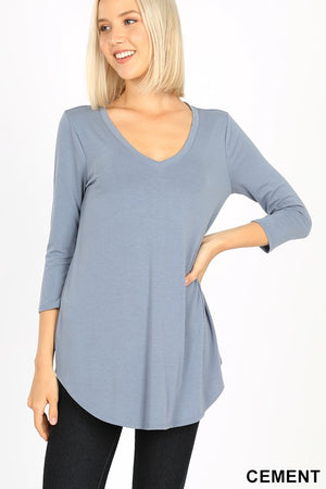 Cement V-neck Tee