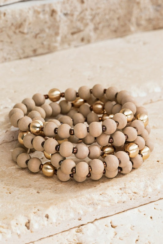 Natural Wood Bead Set