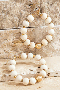 Ivory Full Bead Earrings