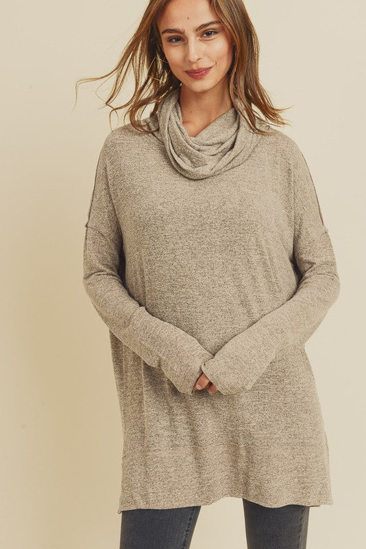 Sand Cowl Neck Top