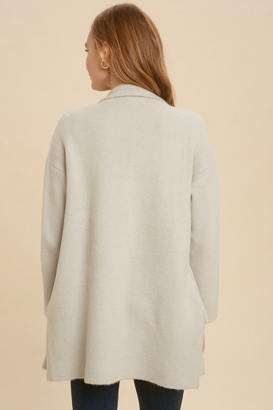 Silver Lapel Cardigan