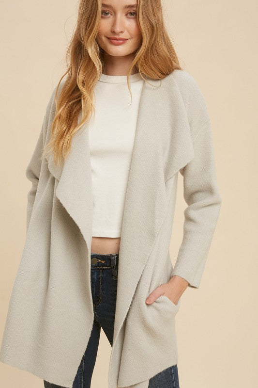 Silver Lapel Cardigan