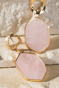 Rose Natural Stone Earrings