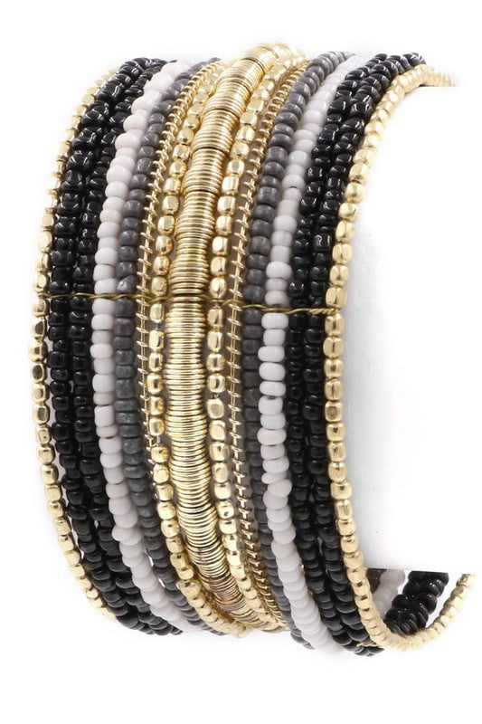 Multi Bead Cuff Bracelet