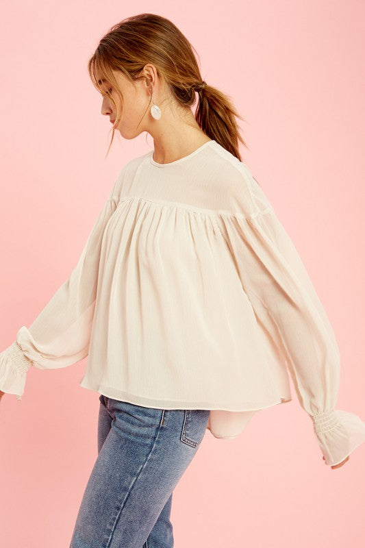 Champagne Chiffon Blouse