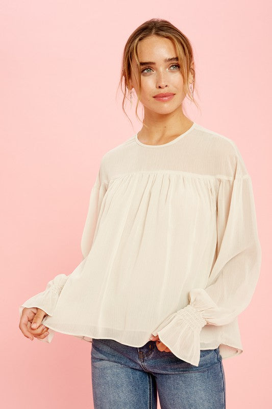 Champagne Chiffon Blouse