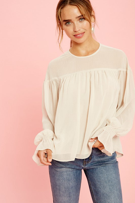 Champagne Chiffon Blouse