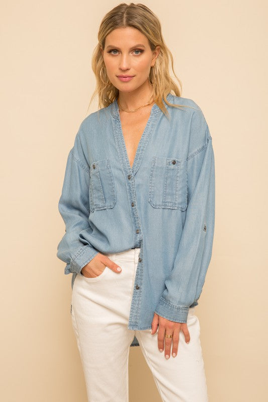 Denim Utility Top